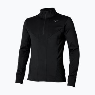 Felpa da running Mizuno Active Warm Half Zip uomo nero