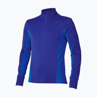 Felpa da running Mizuno Active Warm Half Zip da uomo, blu sodalite