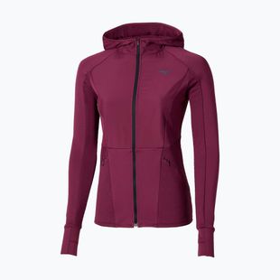 Giacca running donna Mizuno Active Warm Hybrid Full Zip Hooded dark purple