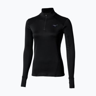Felpa running donna Mizuno Active Warm Half Zip nero