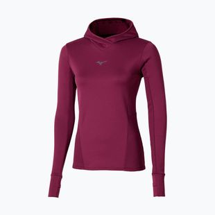 Felpa running donna Mizuno Active Warm Hooded dark purple