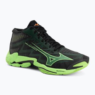 Scarpe da pallavolo Mizuno Wave Lightning Elite Mid black/glowing apple/mandarin orange