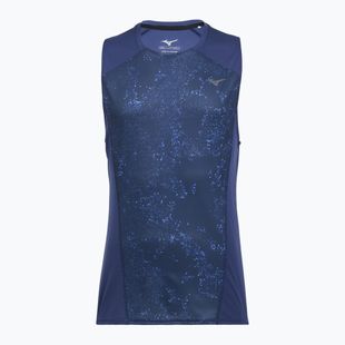 Maglia running uomo Mizuno Active DryAeroFlow Graphic Tank Top estate blue