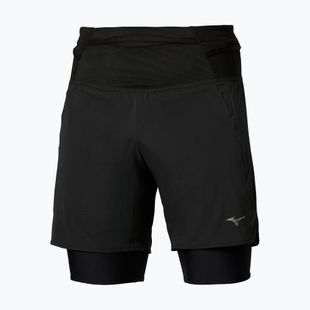 Pantaloncini running uomo Mizuno Trail Multipocket 2in1 black