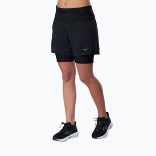 Pantaloncini da corsa donna Mizuno Trail Multipocket 2in1 black