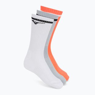 Calze Mizuno Training With Line white/cloudspace/lava orange