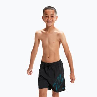 Speedo Hyper Boom Logo 15" pantaloncini da bagno per bambini nero/bullone