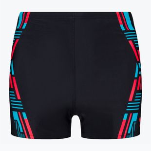 Pantaloncini da bagno Speedo Tech Print Aquashort da uomo nero/arancio