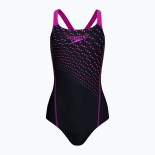 Speedo Medley Logo nero/viola, costume intero da donna