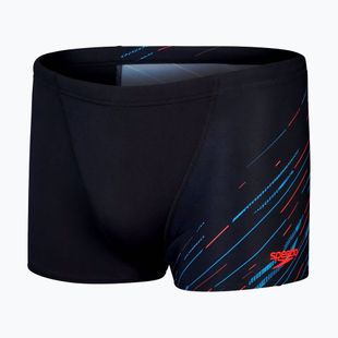 Speedo uomo HyperBoom V-Cut Aquashort boxer nuoto nero/blu picton/rosso