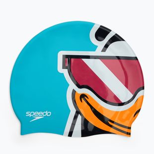 Speedo Cuffia da bagno a carattere stampato chima kira azzurro