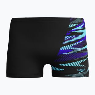 Speedo uomo HyperBoom V-Cut Aquashort boxer nuoto nero/cobalto pop