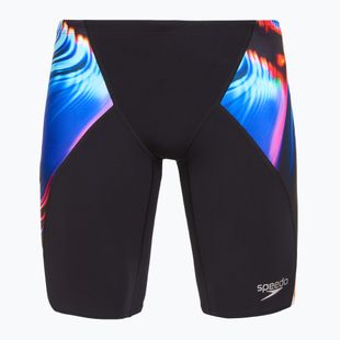 Speedo Placement Digital V-Cut Jammer da uomo, costume da bagno lava blur/speedo nero