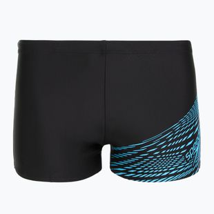 Speedo Medley Logo Aquashort boxer da uomo per il nuoto nero/blu pittoresco
