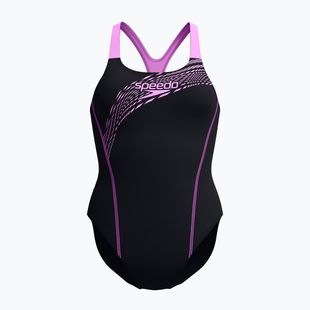 Costume da bagno intero da donna Speedo Medley Logo Medalist neon violet