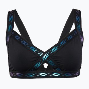 Speedo Solid Logo Elastic Cross Front Swimsuit Top antracite