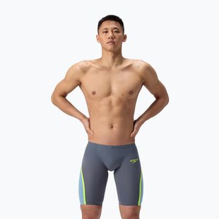 Speedo Fastskin LZR Intent 2.0 Uomo - Maglia da nuoto grigio piombo/blu acadia/giallo acido