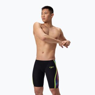 Jammer da nuoto da uomo Speedo Fastskin LZR Intent 2.0 Jammer black/molten blur/hyper yellow