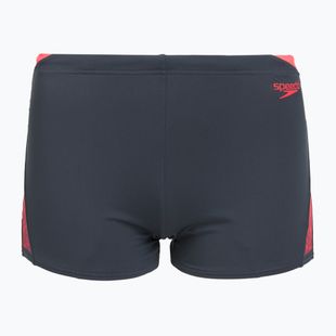 Boxer da nuoto Speedo Hyper Boom Splice uomo grigio piombo/corallo neon