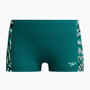 Speedo Digital Panel Aquashort, boxer da nuoto per bambini di colore smeraldo intenso