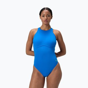 Costume intero Speedo Racer Zip da donna con reggiseno incorporato blu laguna
