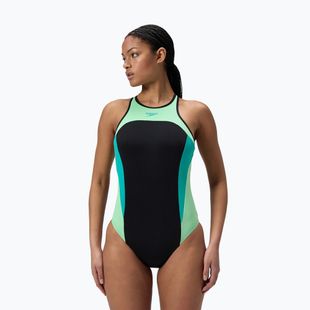 Speedo costume da bagno intero donna Collo alto Splice Cross Back gemma turchese