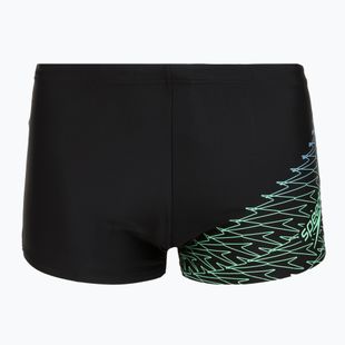 Speedo Medley Logo Aquashort boxer nuoto uomo nero/alfa verde