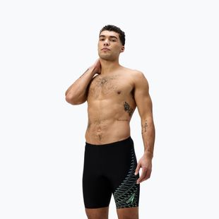 Speedo Medley Logo Swim Jammer nero/verde da uomo