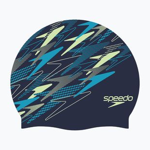 Cuffia da nuoto Speedo Printed Silicone peacoat/pale clover/mayan blue