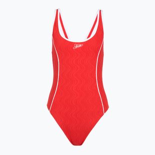 Costume intero da donna Speedo Texture Bound Scoop high risk red/bright white