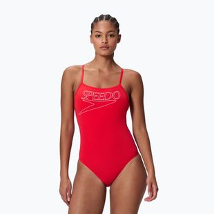 Costume intero donna Speedo Endurance+ Logo Thin Strap high risk red