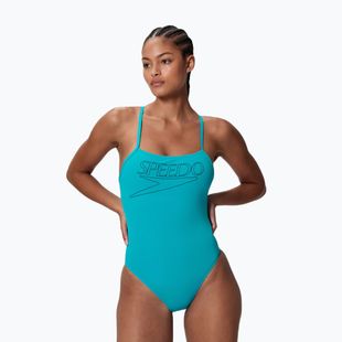 Costume intero donna Speedo Endurance+ Logo Thin Strap mayan blue