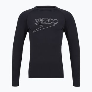 Maglia da nuoto da uomo a maniche lunghe Speedo Endurance+ Logo Rash Guard anthracite
