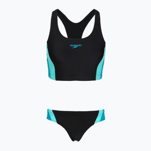Costume da bagno intero donna Speedo Colourblock Splice 2.0 anthracite/mayanblue