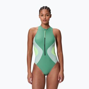 Costume intero donna Speedo Ocean Flex Zip fortune green/pale clover