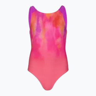 Costume da bagno intero per bambini Speedo Print Pulseback rosa/viola neon