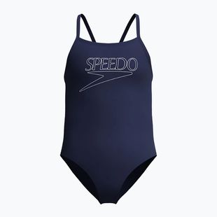 Costume da bagno intero bambino Speedo Endurance+ Logo Thinstrap peacoat