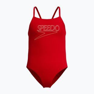 Costume da nuoto intero per bambini Speedo Endurance+ Logo Thinstrap high risk red