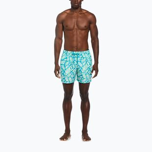 Pantaloncini da bagno Nike Tossed 5" Volley da uomo verde vapore