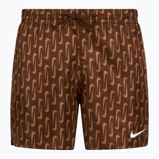 Pantaloncini da bagno Nike Swoosh Link 5" Volley Uomo cacao wow