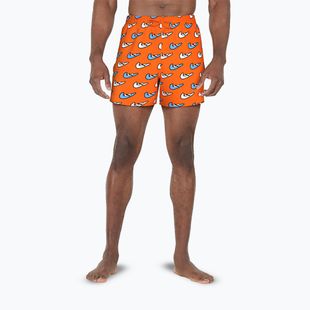 Pantaloncini da bagno Nike Multi Print 5" Volley da uomo, arancione blaze