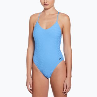 Costume intero donna Nike Swoosh Link Y-Back blu università