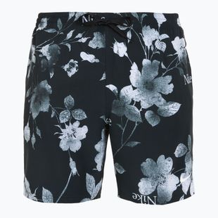 Pantaloncini da bagno Nike Fine Floral 7" Volley da uomo, nero
