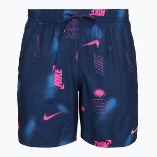 Pantaloncini da bagno uomo Nike Multi Print 7" Volley midnight navy