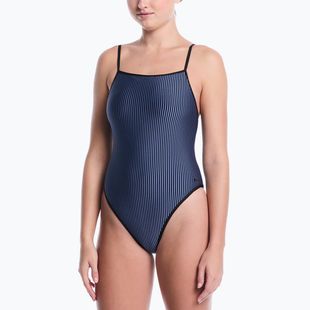 Costume da bagno intero da donna Nike Ocean Bound Ripple Texture Square Neck slate