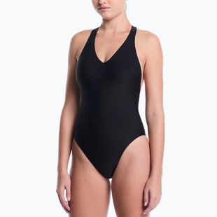 Costume da bagno intero da donna Nike Hydralock Luxe Sail Boat V-Neck black