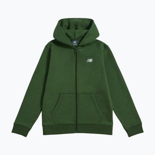 Felpa per bambini New Balance Brush Back Small Logo Full Zip Hoodie dark alpine green