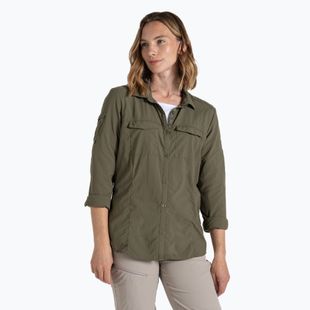 Camicia Craghoppers NosiLife Adventure a maniche lunghe III da donna, oliva selvatica, da trekking