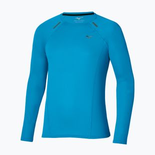 Longsleeve da running uomo Mizuno Active Dryaeroflow blue jewel