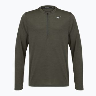 Felpa da corsa uomo Mizuno Core Impulse Half Zip Long Sleeve Tee forest night